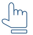 Icon of a hand with index and thumb fingers pointing up