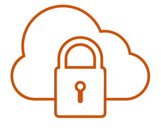 Icon of a cloud with a lock on top of it